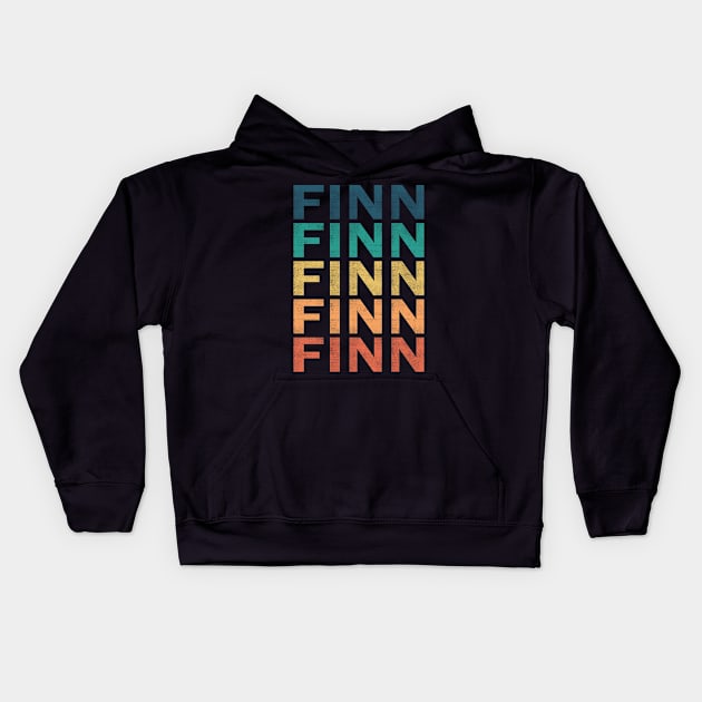 Finn Name T Shirt - Finn Vintage Retro Name Gift Item Tee Kids Hoodie by henrietacharthadfield